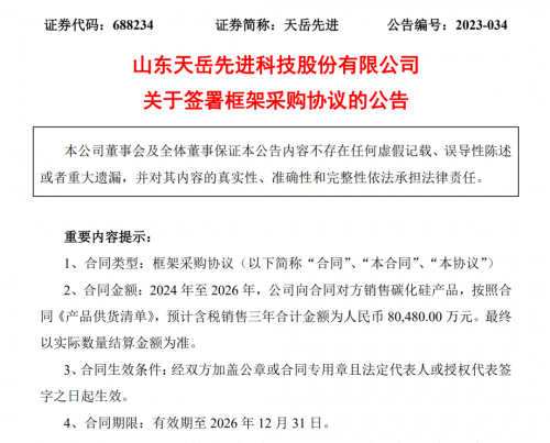 天岳先进：前三季度营收预计上涨178.31%-200.57%  自主研发实力强产品快速迭代